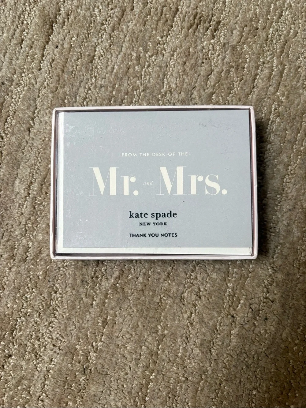 kate spade Mr. and Mrs. Thank You Notes - Gray